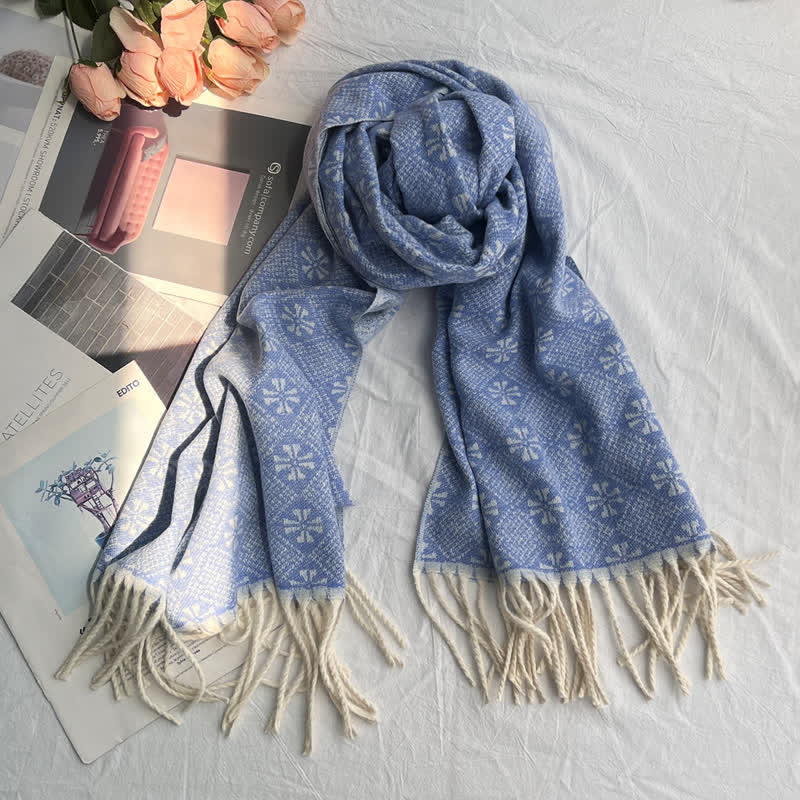Unisex Jacquardschal mit geometrischem abstraktem rustikalem Muster