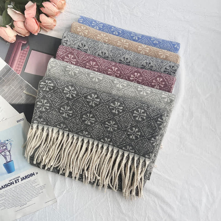 Unisex Jacquardschal mit geometrischem abstraktem rustikalem Muster