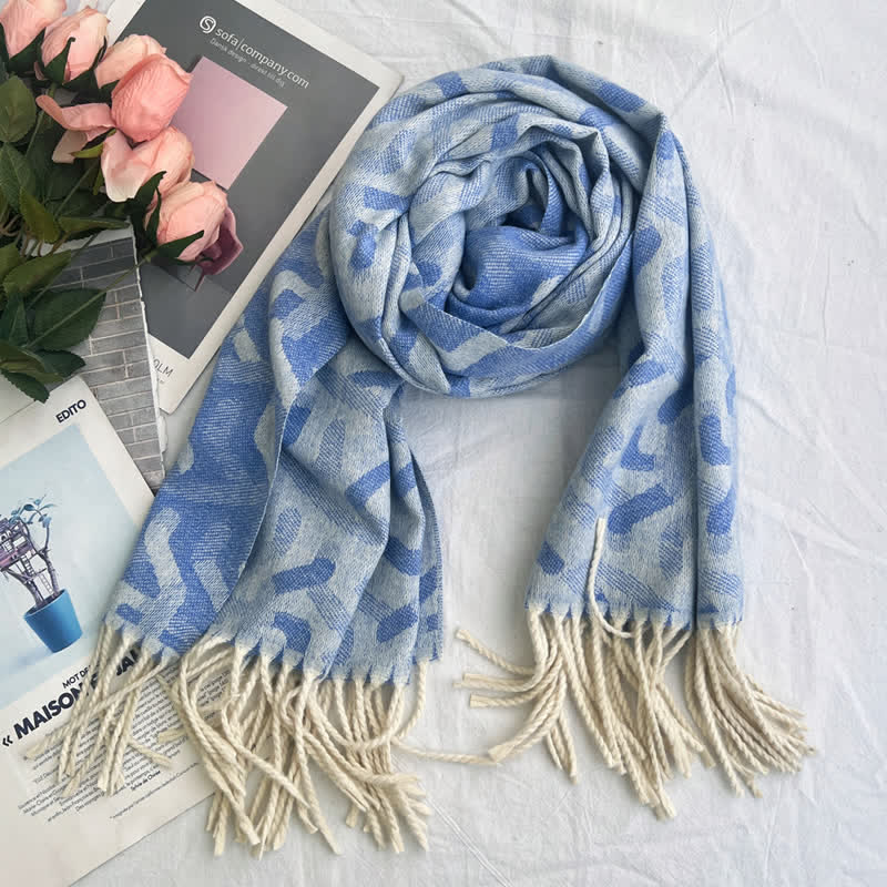 Unisex Jacquardschal mit geometrischem abstraktem rustikalem Muster