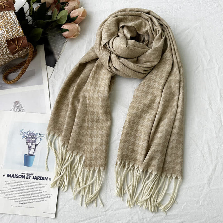 Unisex Jacquardschal mit geometrischem abstraktem rustikalem Muster