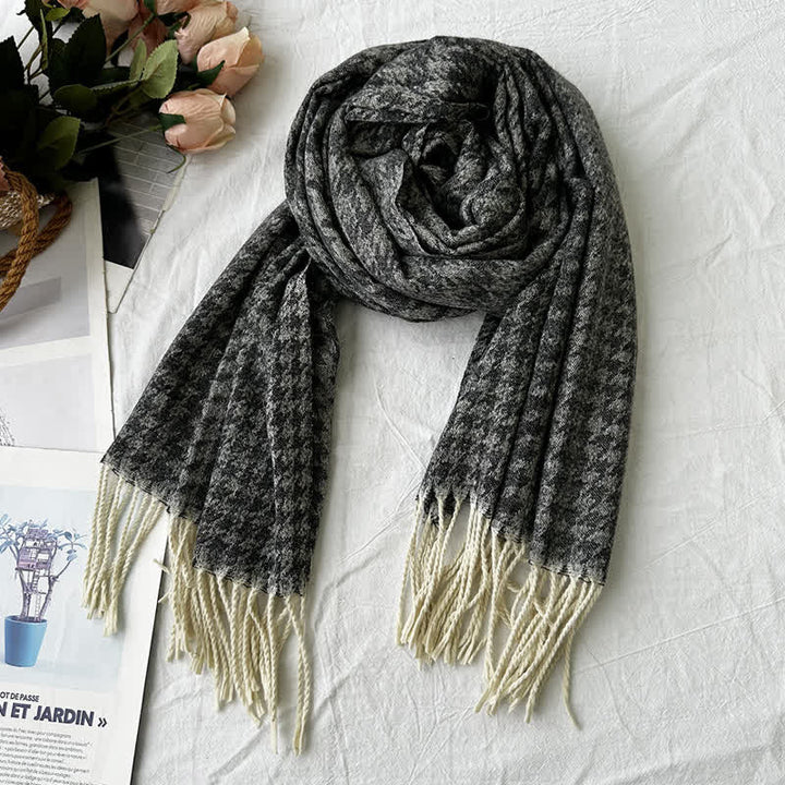Unisex Jacquardschal mit geometrischem abstraktem rustikalem Muster