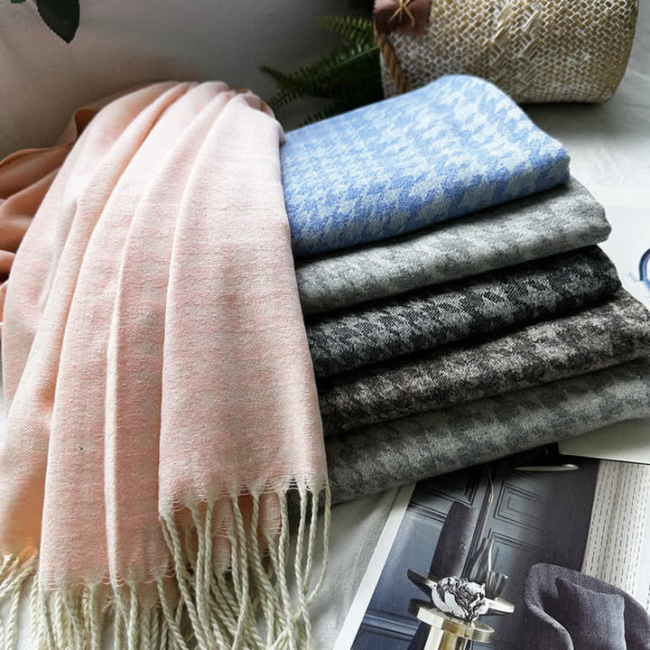 Unisex Jacquardschal mit geometrischem abstraktem rustikalem Muster