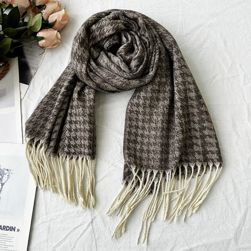 Unisex Jacquardschal mit geometrischem abstraktem rustikalem Muster