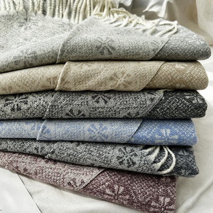 Unisex Jacquardschal mit geometrischem abstraktem rustikalem Muster