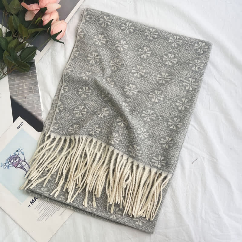 Unisex Jacquardschal mit geometrischem abstraktem rustikalem Muster