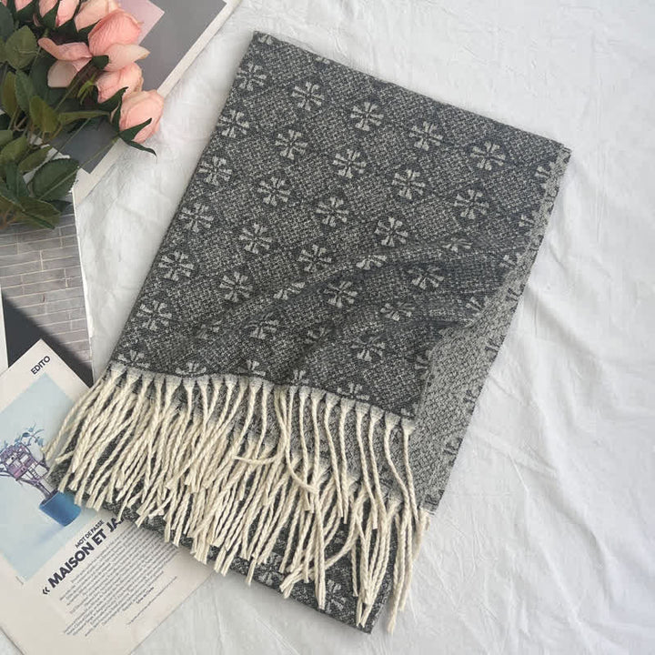 Unisex Jacquardschal mit geometrischem abstraktem rustikalem Muster