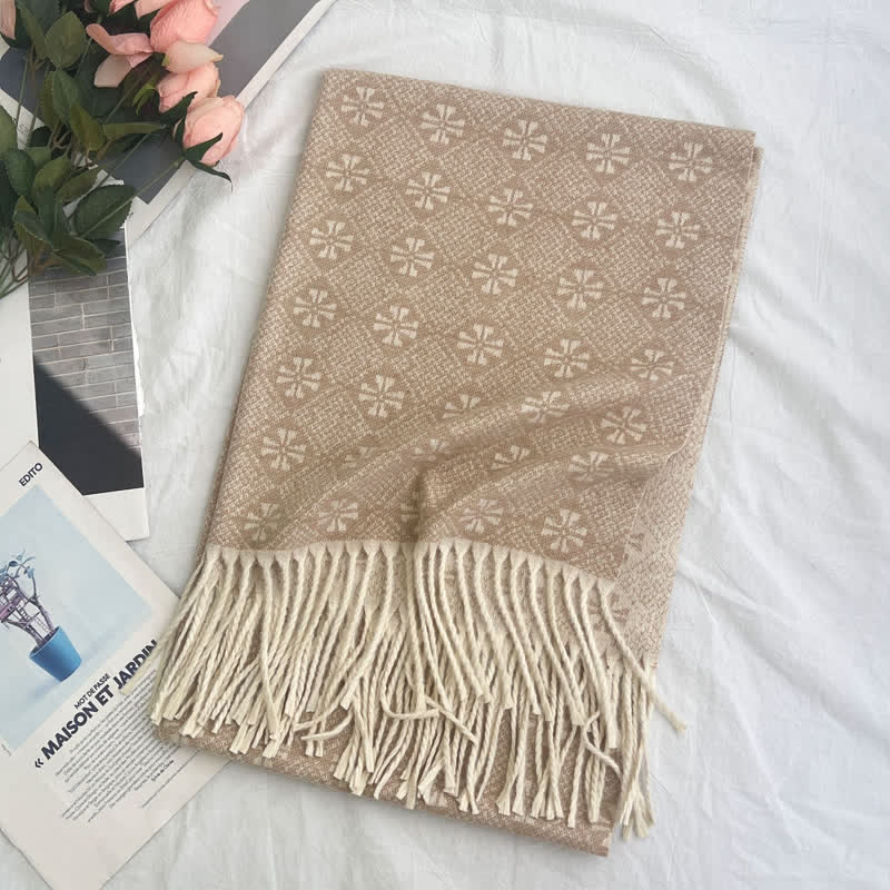Unisex Jacquardschal mit geometrischem abstraktem rustikalem Muster