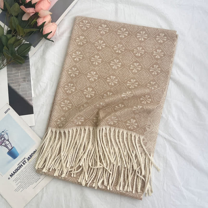 Unisex Jacquardschal mit geometrischem abstraktem rustikalem Muster