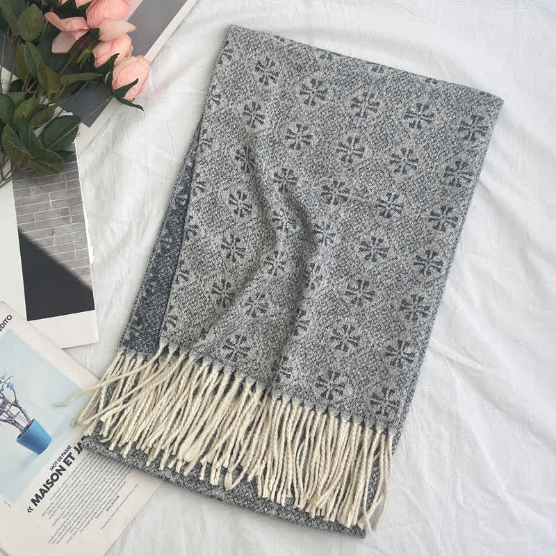 Unisex Jacquardschal mit geometrischem abstraktem rustikalem Muster