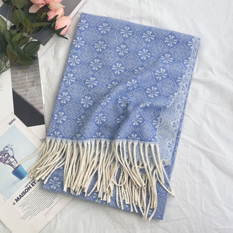 Unisex Jacquardschal mit geometrischem abstraktem rustikalem Muster