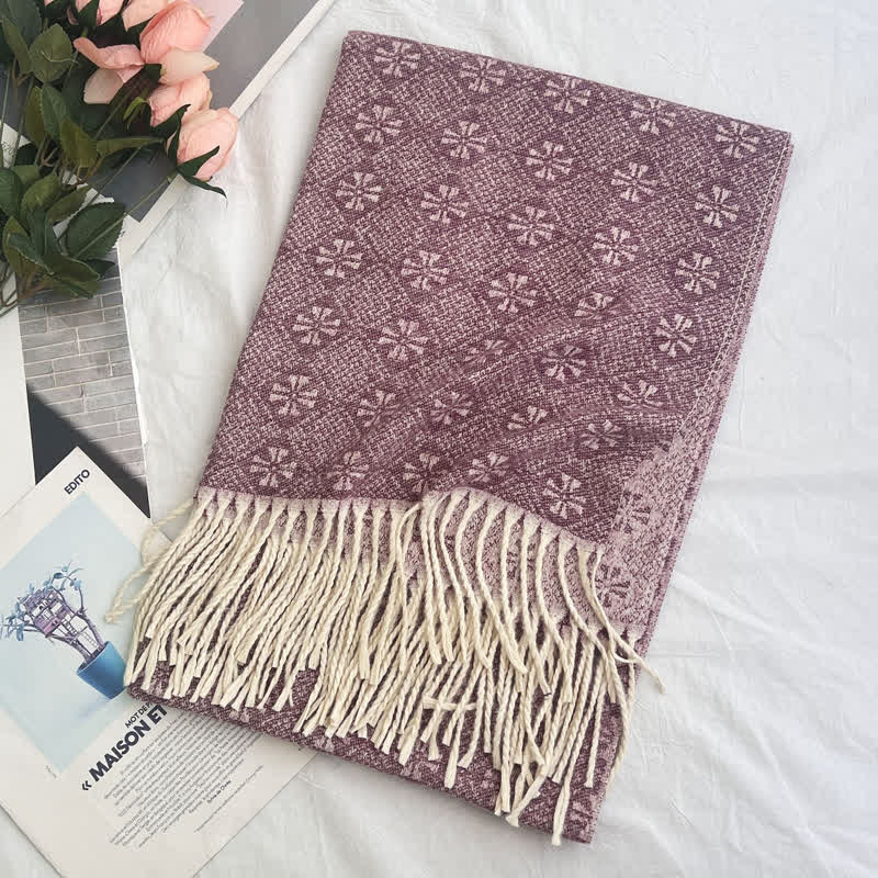 Unisex Jacquardschal mit geometrischem abstraktem rustikalem Muster