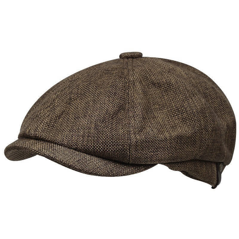 Einfache coole achteckige Zeitungsjungen-Baskenmütze - Kaffee - M (22"-22 7/8") - image 0