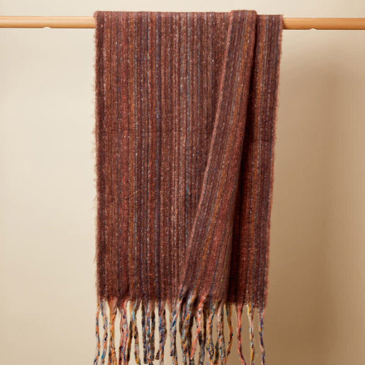 Unisex Bohemian gestreifter Mehrfarbiger Fransenschal