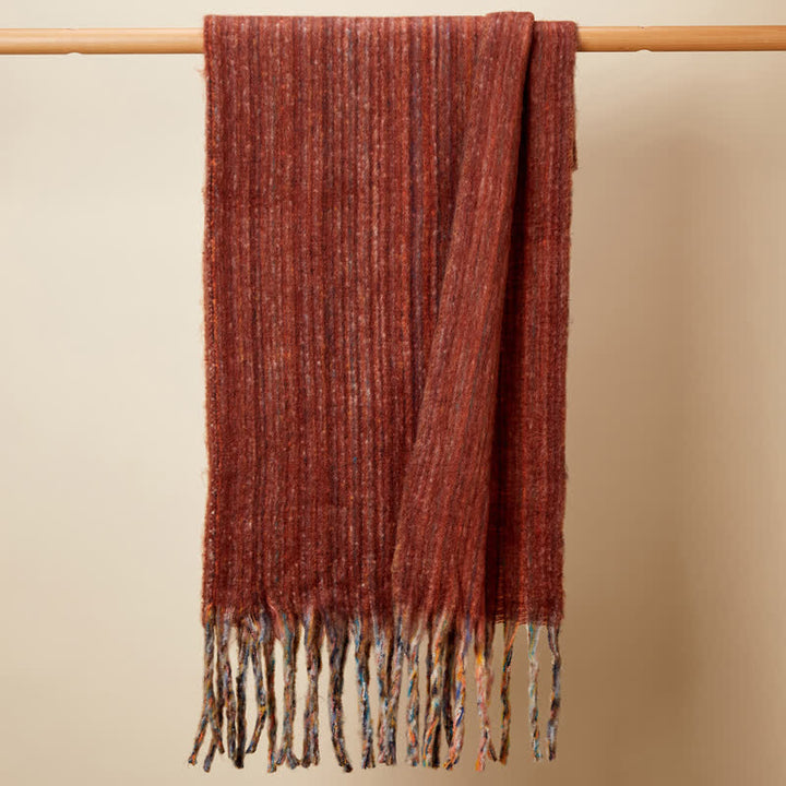 Unisex Bohemian gestreifter Mehrfarbiger Fransenschal