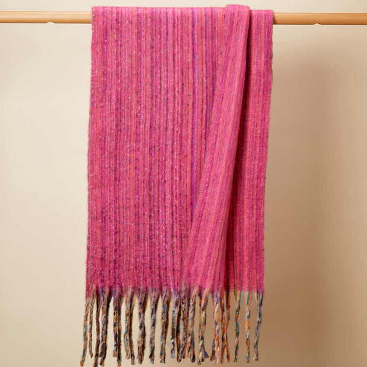 Unisex Bohemian gestreifter Mehrfarbiger Fransenschal