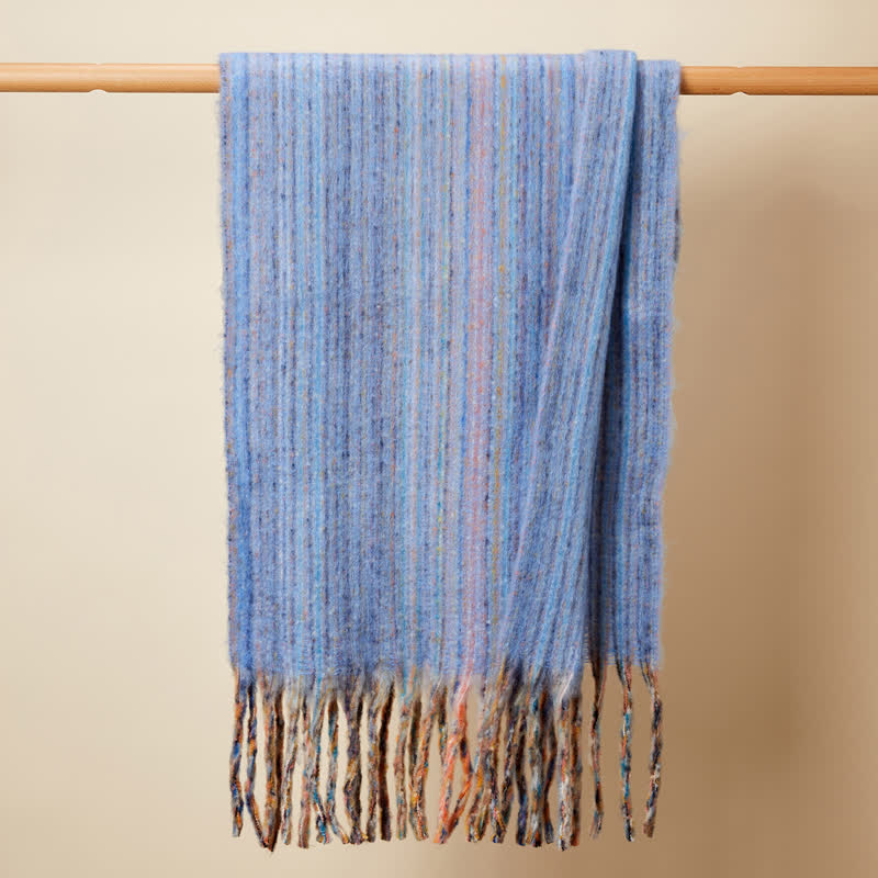 Unisex Bohemian gestreifter Mehrfarbiger Fransenschal