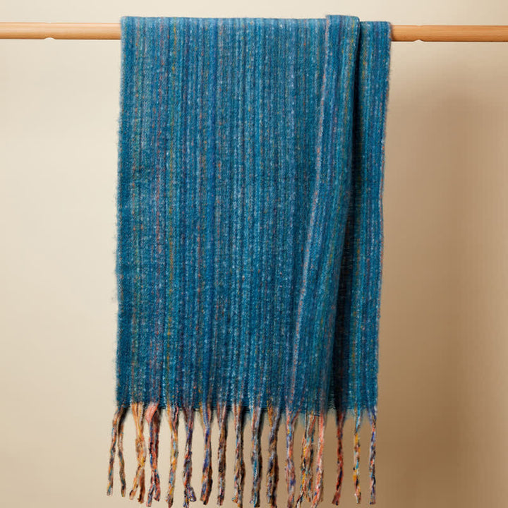 Unisex Bohemian gestreifter Mehrfarbiger Fransenschal