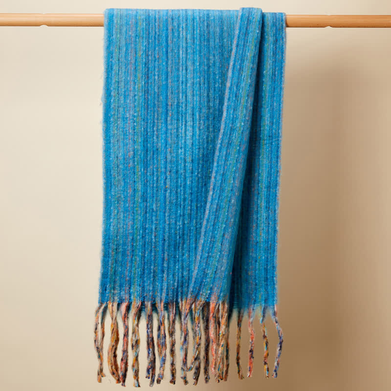 Unisex Bohemian gestreifter Mehrfarbiger Fransenschal