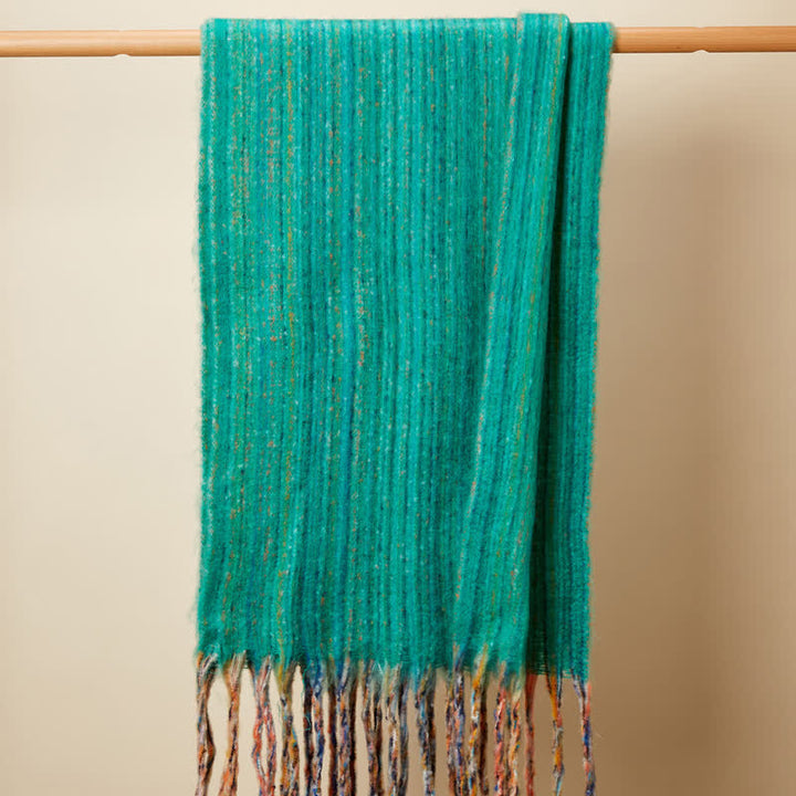 Unisex Bohemian gestreifter Mehrfarbiger Fransenschal