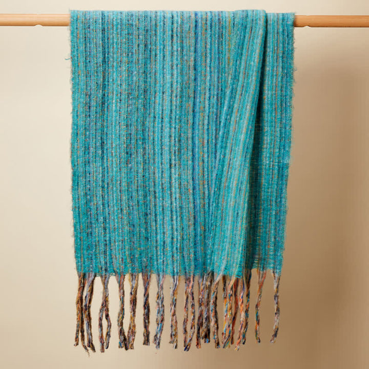 Unisex Bohemian gestreifter Mehrfarbiger Fransenschal