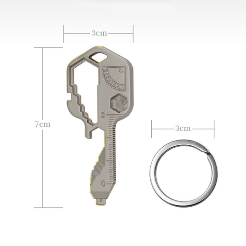 Mini Utility 11 in 1 Schlüsselförmiger Schlüsselanhänger für gängige Werkzeuge - Silber - image 1