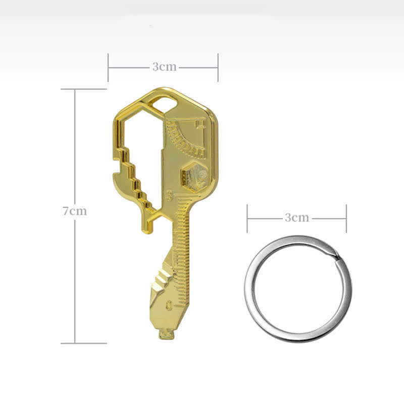 Mini Utility 11 in 1 Schlüsselförmiger Schlüsselanhänger für gängige Werkzeuge - Gold - image 15
