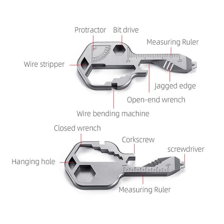 Mini Utility 11 in 1 Schlüsselförmiger Schlüsselanhänger für gängige Werkzeuge - image 2