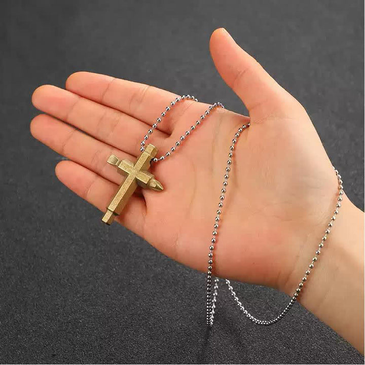 Kreuz EDC Schraubendreher Halskette Anhänger Schlüsselanhänger - image 1