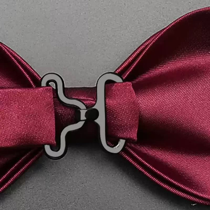 Burgunderrote Fliege mit Metallblättern für Herren