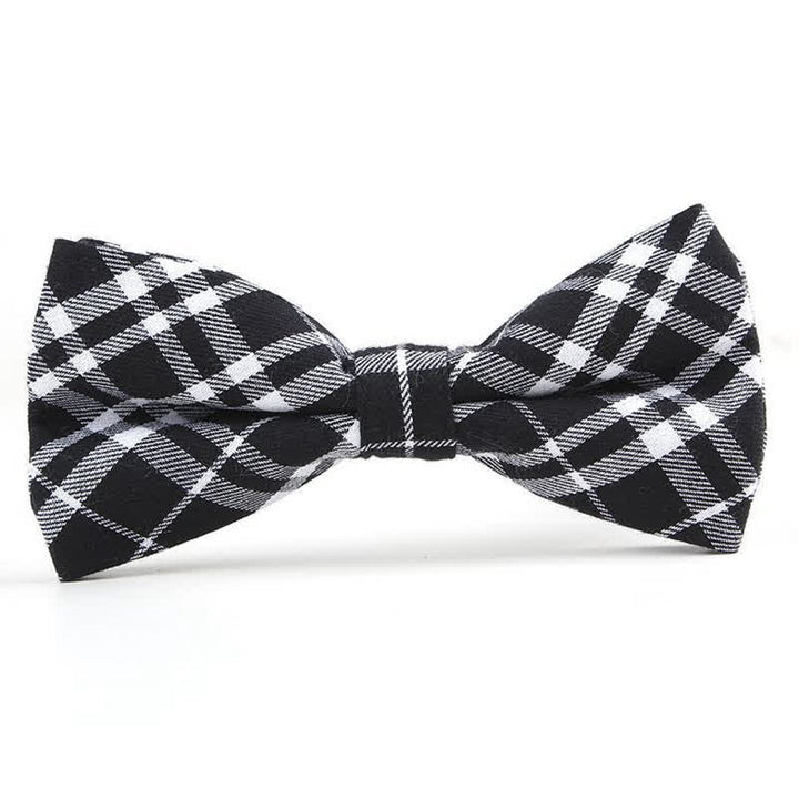 Trendy Herren Fliege mit Karomuster, Taschentuch, Krawatte