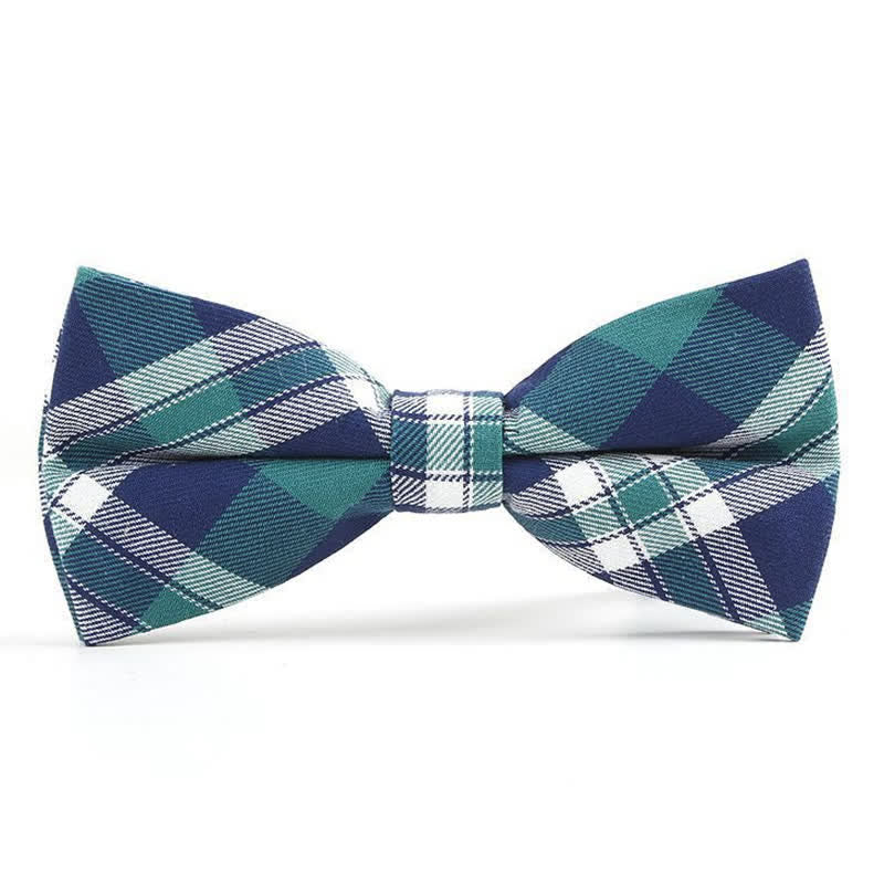 Trendy Herren Fliege mit Karomuster, Taschentuch, Krawatte