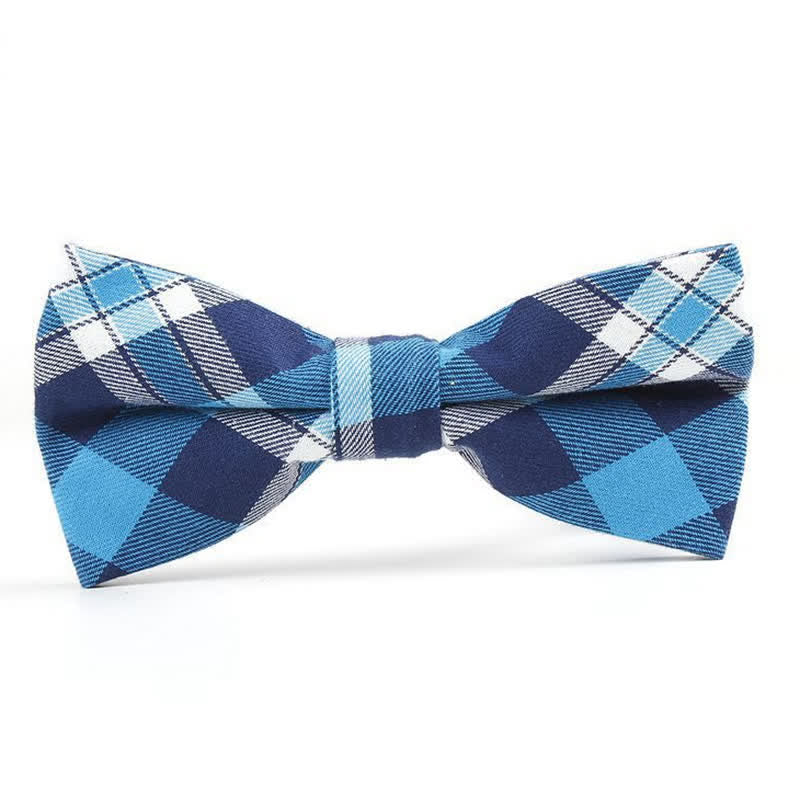 Trendy Herren Fliege mit Karomuster, Taschentuch, Krawatte
