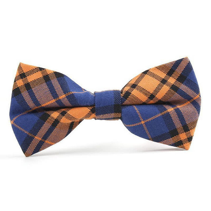 Trendy Herren Fliege mit Karomuster, Taschentuch, Krawatte