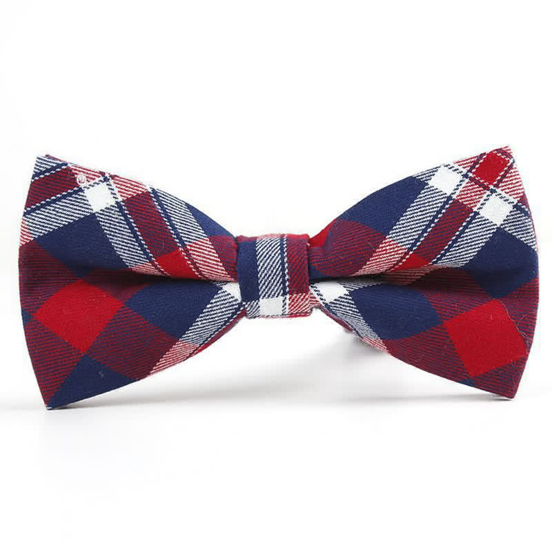 Trendy Herren Fliege mit Karomuster, Taschentuch, Krawatte