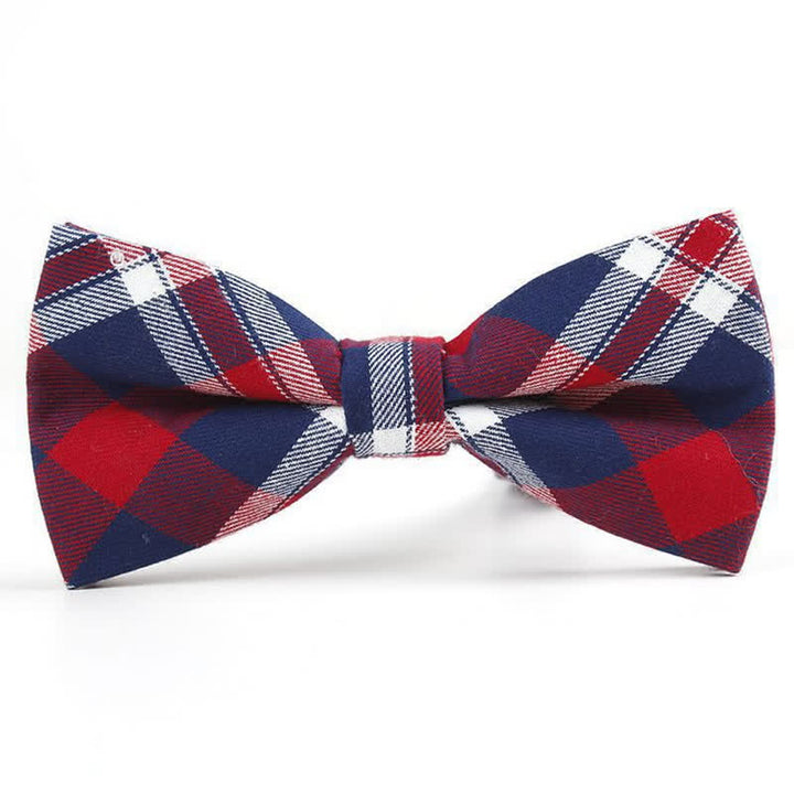 Trendy Herren Fliege mit Karomuster, Taschentuch, Krawatte