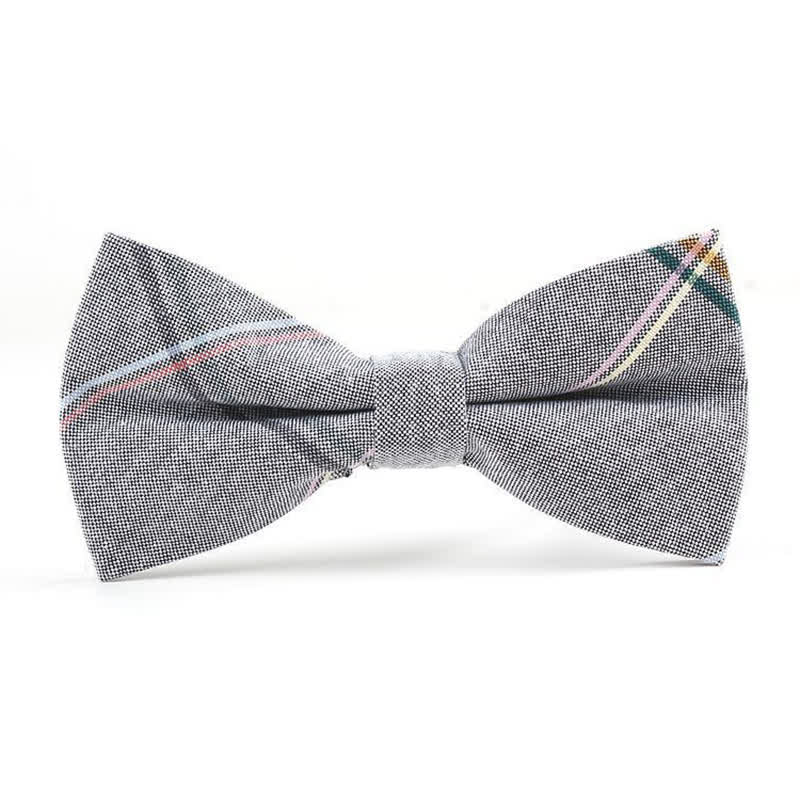 Trendy Herren Fliege mit Karomuster, Taschentuch, Krawatte