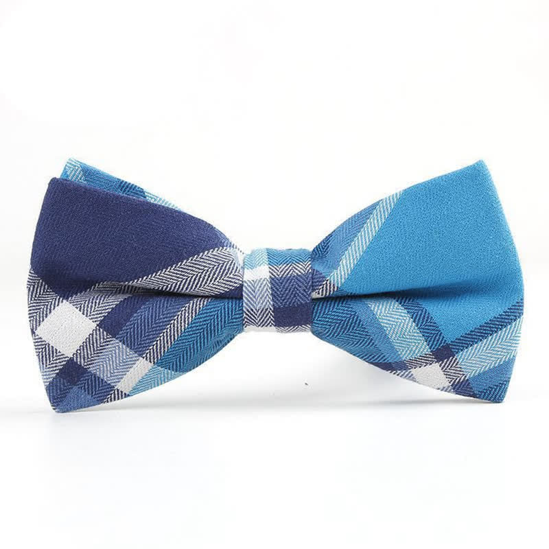 Trendy Herren Fliege mit Karomuster, Taschentuch, Krawatte