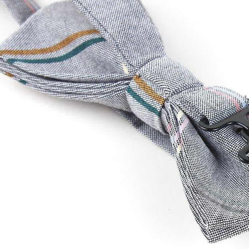 Trendy Herren Fliege mit Karomuster, Taschentuch, Krawatte
