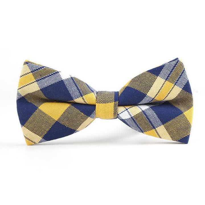 Trendy Herren Fliege mit Karomuster, Taschentuch, Krawatte