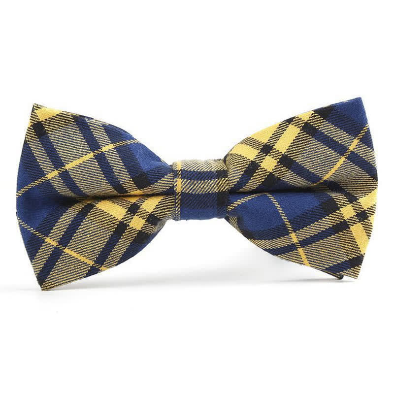 Trendy Herren Fliege mit Karomuster, Taschentuch, Krawatte