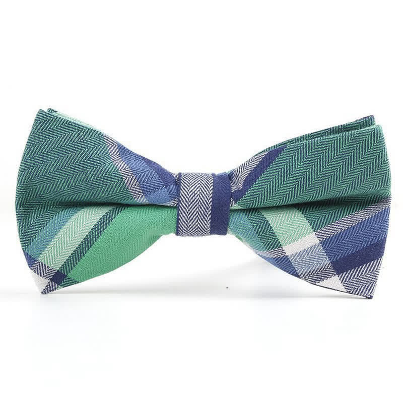 Trendy Herren Fliege mit Karomuster, Taschentuch, Krawatte