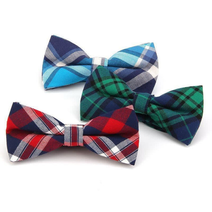 Trendy Herren Fliege mit Karomuster, Taschentuch, Krawatte