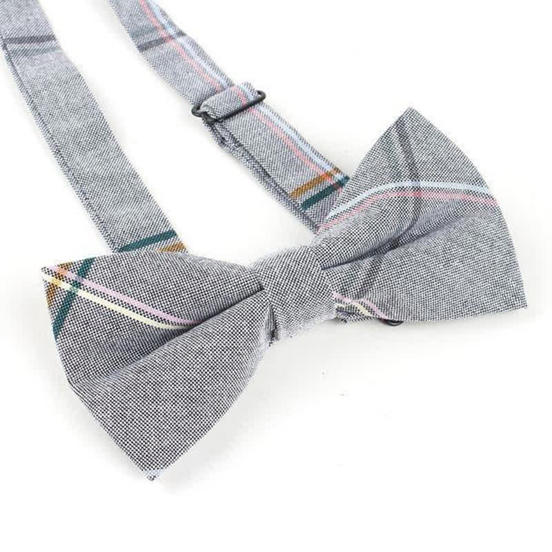 Trendy Herren Fliege mit Karomuster, Taschentuch, Krawatte