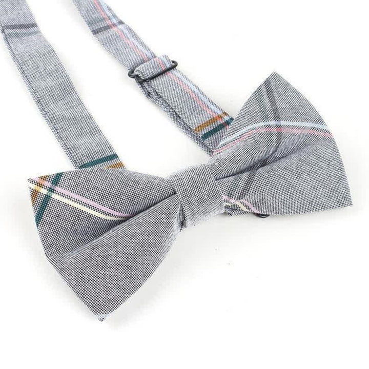 Trendy Herren Fliege mit Karomuster, Taschentuch, Krawatte