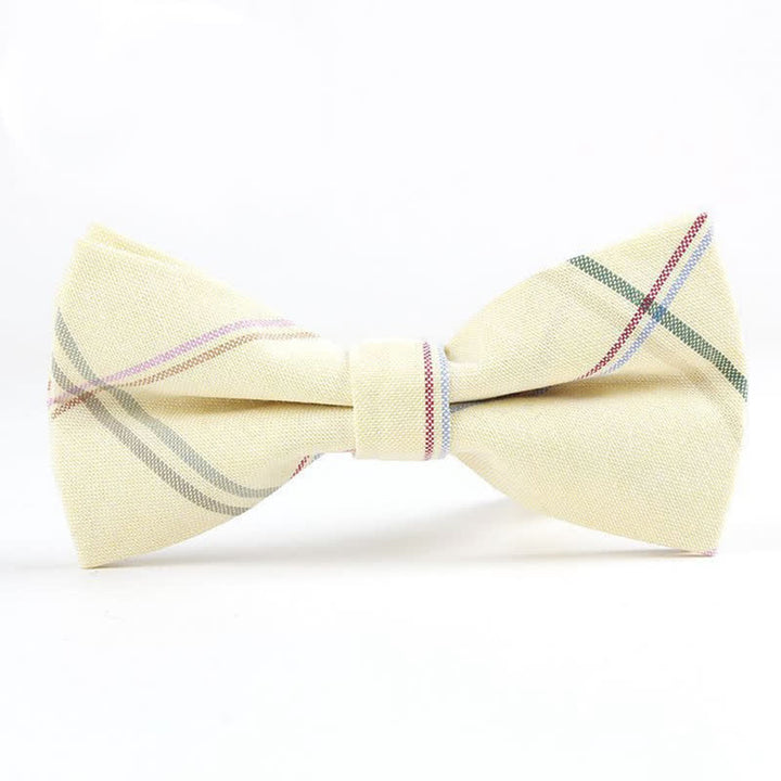 Trendy Herren Fliege mit Karomuster, Taschentuch, Krawatte