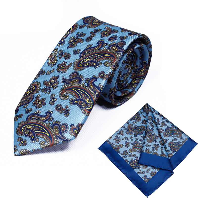 2-teiliges Herren-Taschentuch-Krawattenset mit geometrischem Paisleymuster - Stil #2 - image 3