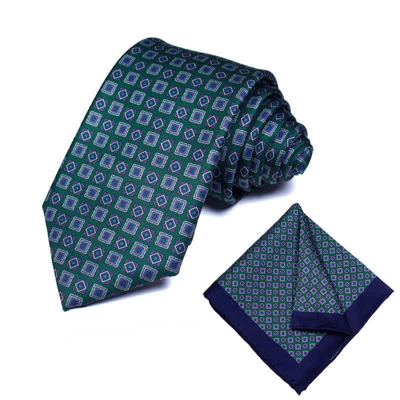 2-teiliges Herren-Taschentuch-Krawattenset mit geometrischem Paisleymuster - Stil #24 - image 25