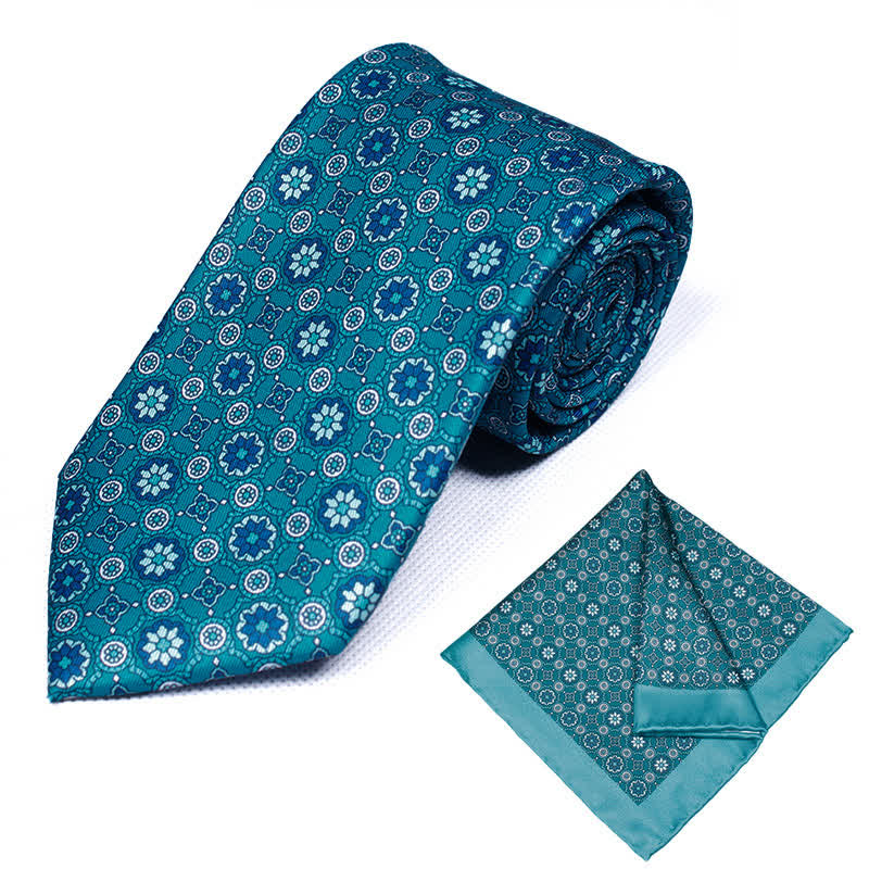 2-teiliges Herren-Taschentuch-Krawattenset mit geometrischem Paisleymuster - Stil #19 - image 20