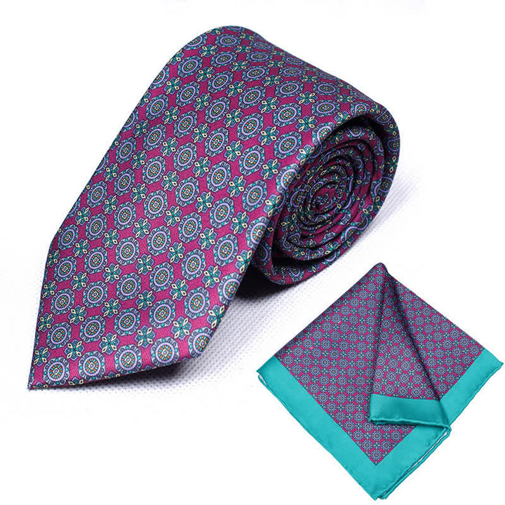 2-teiliges Herren-Taschentuch-Krawattenset mit geometrischem Paisleymuster - Stil #7 - image 8