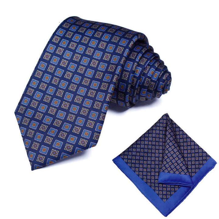 2-teiliges Herren-Taschentuch-Krawattenset mit geometrischem Paisleymuster - Stil #22 - image 23